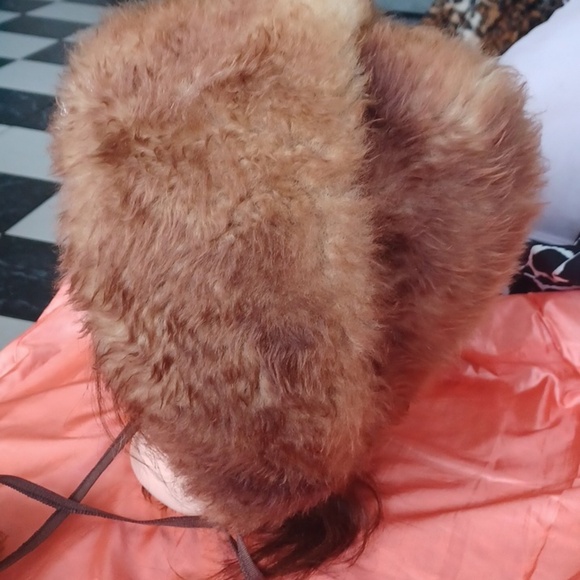 Lamb Skin Fur Vintage Hat Tan/brown, No Tags main image 5